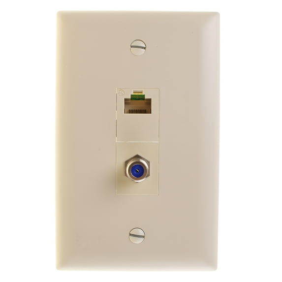 Pass & Seymour Legrand S2KIT-LAV Ethernet Phone TV Combo Plate Connector Almond
