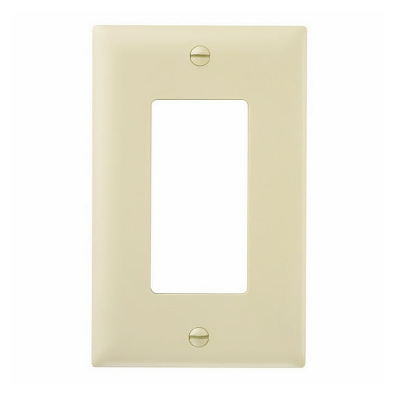 Pass & Seymour Legrand TP26-I 1-Gang Decorator GFCI Rocker Switch Wallplate, Midway Size, Unbreakable Nylon, Ivory (10-Pack)