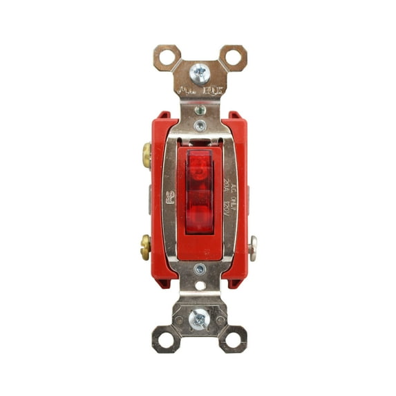 Pass & Seymour PS20AC1-RPL Extra Heavy Duty Lighted Pilot Toggle Switch 1-Pole, Red (5 Pack)