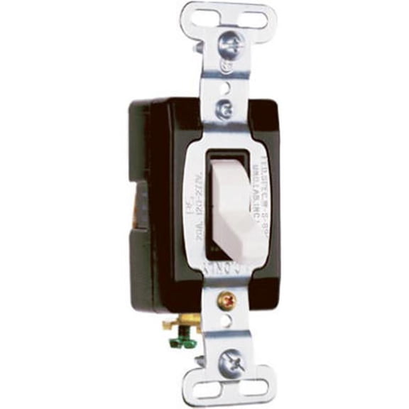 Pass & Seymour PS20AC1WCC8 Single Pole Toggle Switch, 20A, White
