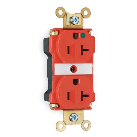 Pass & Seymour PT8300-RED Red NEMA 5-20R PlugTail Hospital Grade Duplex Receptacle
