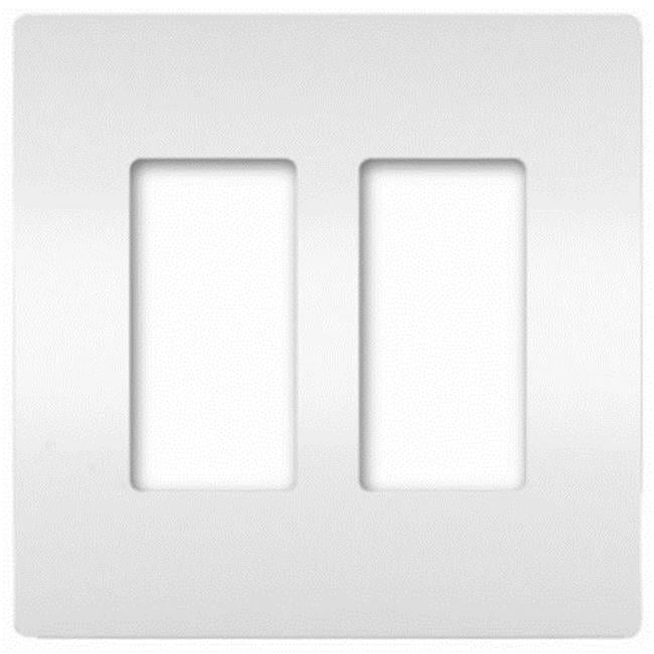 White Polycarbonate 2-Gang Screwless Wall Plate
