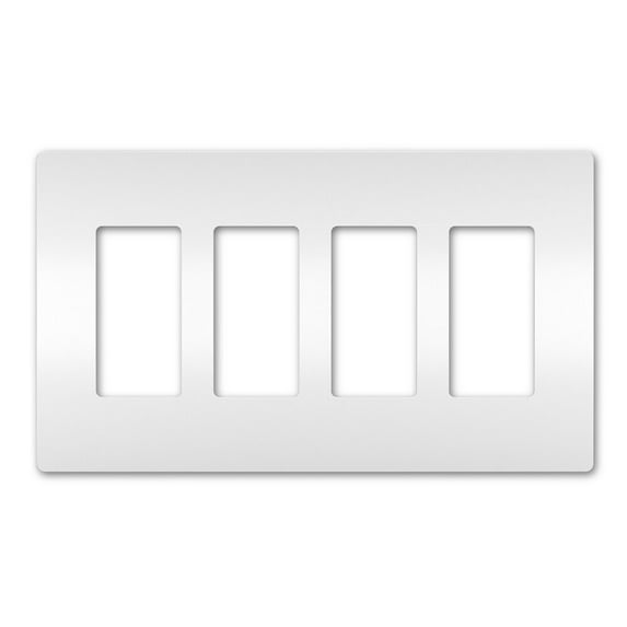On-Q/Legrand RWP264W Radiant Screwless Wallplate, 4-Gang, White
