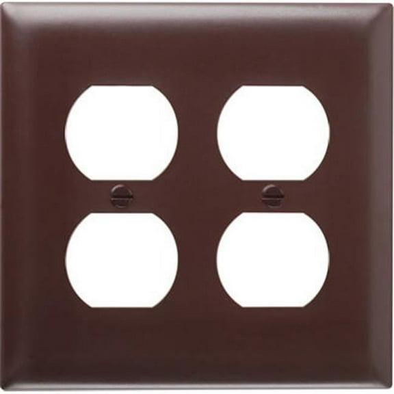 Pass & Seymour SP82U 2 Gang, 2 Duplex Outlet Openings Urea Wall Plate - Brown