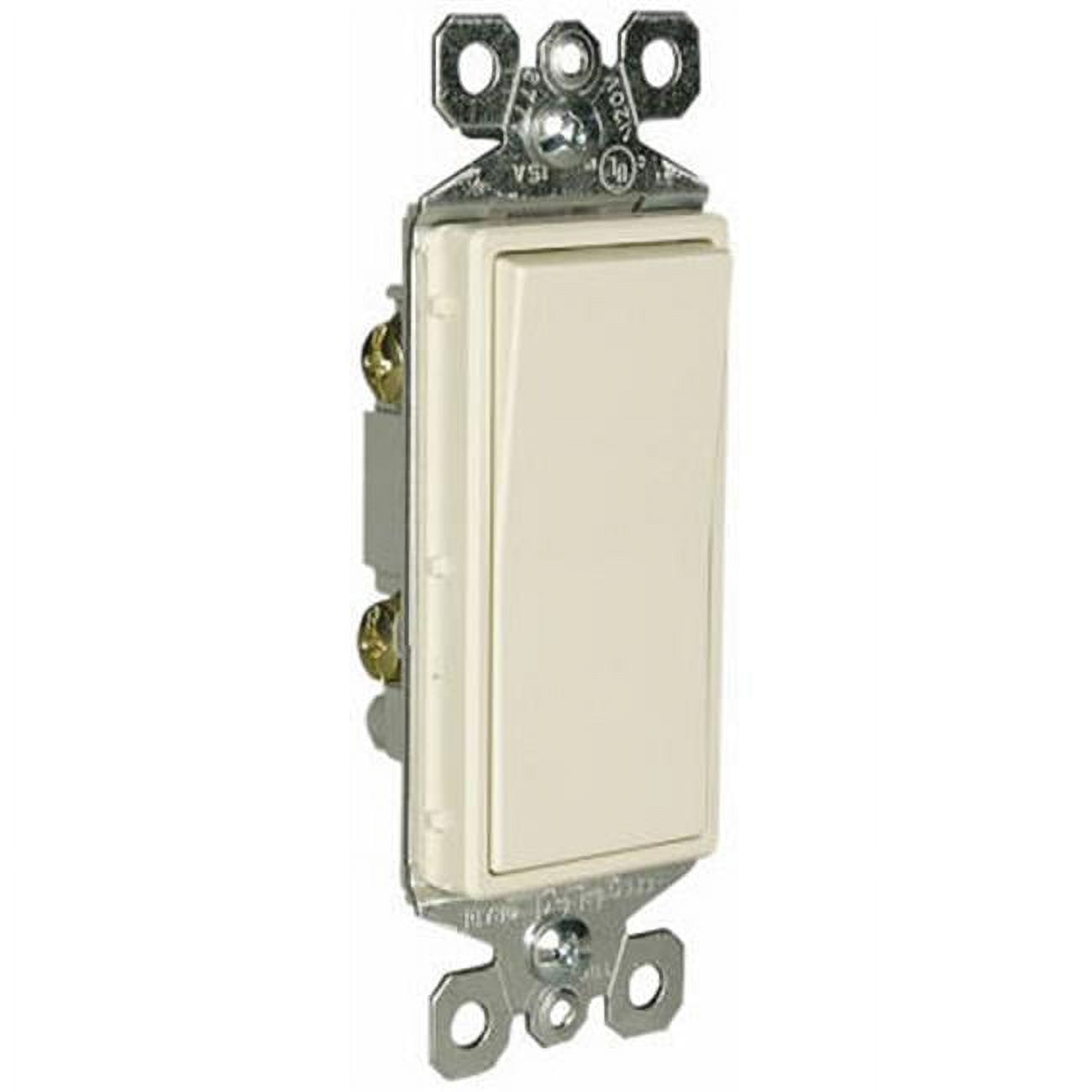 Light Almond Matte Single Pole Rocker Light Switch