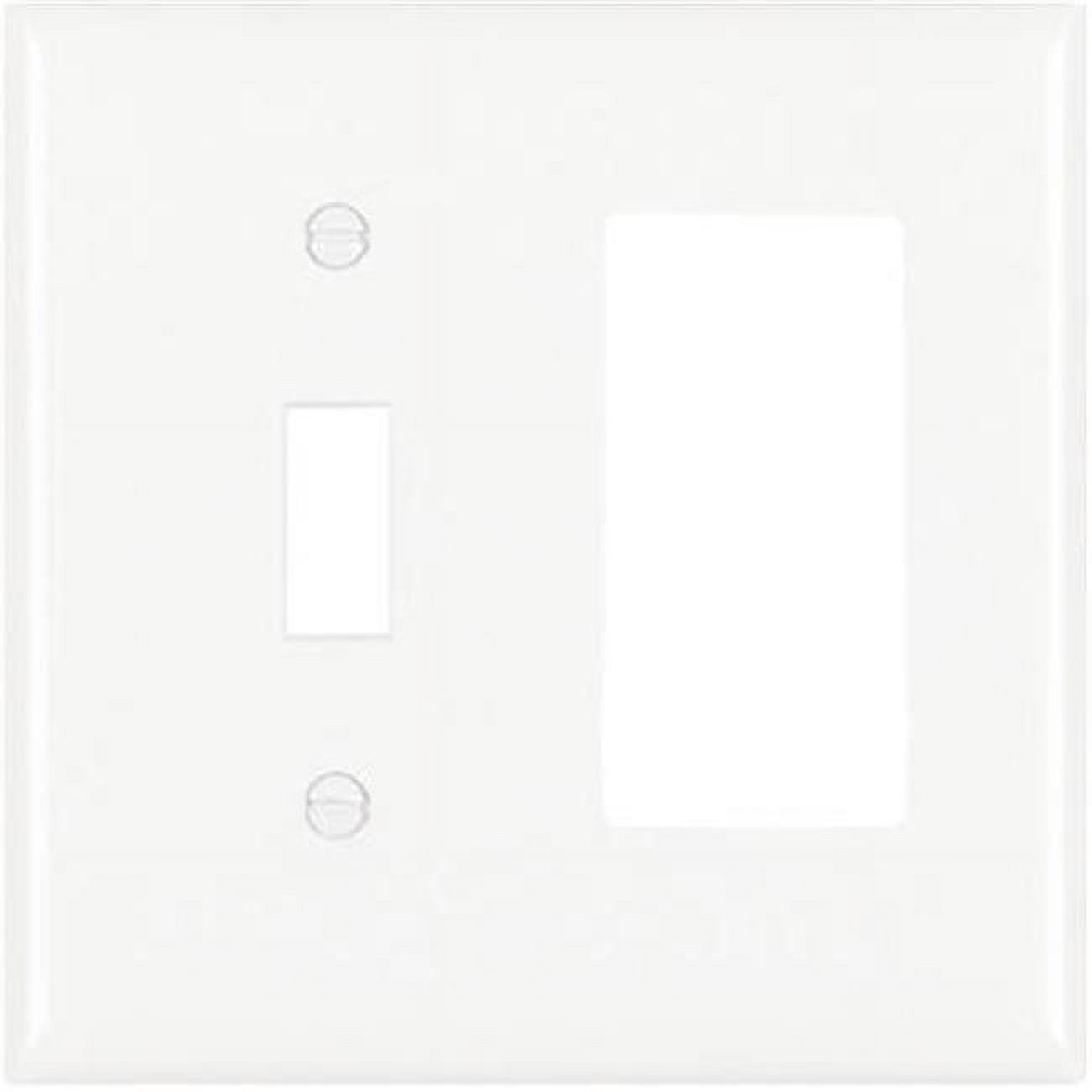 White Matte 2-Gang Nylon Wall Plate with Toggle and Decorator Openings