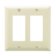 Pass & Seymour Legrand TP262-I 2-Gang Decorator GFCI Rocker Switch Wall Plate, Unbreakable Nylon, Trademaster Size Cover, Ivory