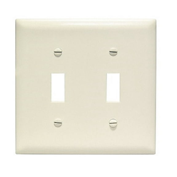 Pass & Seymour Legrand TP2-LA 2-Gang Toggle Light Switch Wall Plate, Trademaster Size Cover, Unbreakable Nylon, Light Almond