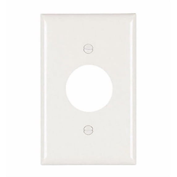 Pass & Seymour Legrand TP7-W 1-Gang Single Outlet Receptacle Cover Wall Plate, 1.406" Diameter Opening, Trademaster Size, Unbreakable Thermoplastic, White