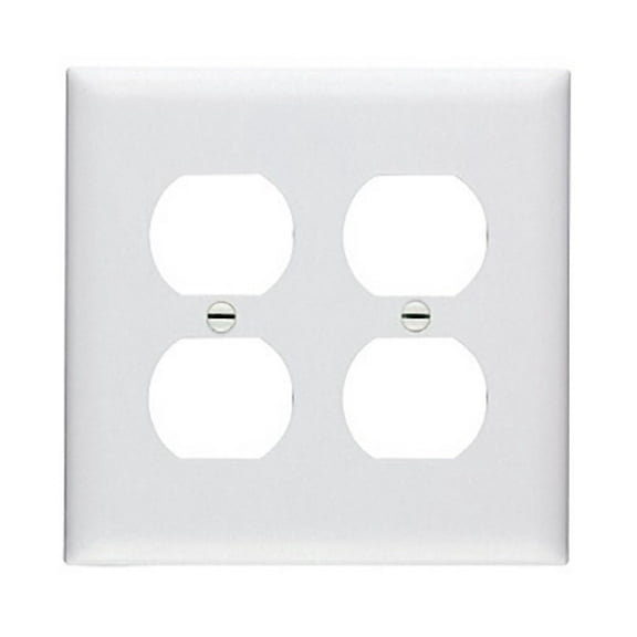 Pass & Seymour Legrand TP82-W 2-Gang Duplex Receptacle Outlet Wall Plate, Unbreakable Nylon, Trademaster Size, White