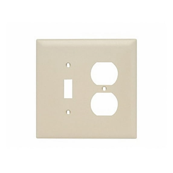 Pass and Seymour TPJ18-I Ivory Trademaster Jumbo Combination Two Gang One Toggle One Duplex Receptacle Wall Plate