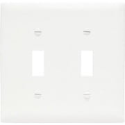 Pass and Seymour TPJ2-W White Trademaster Jumbo Two Gang Toggle Light Switch Wall Plate