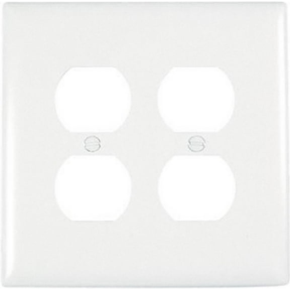 Pass and Seymour TP82-W White Trademaster Jumbo Two Gang Duplex Receceptacle Wall Plate