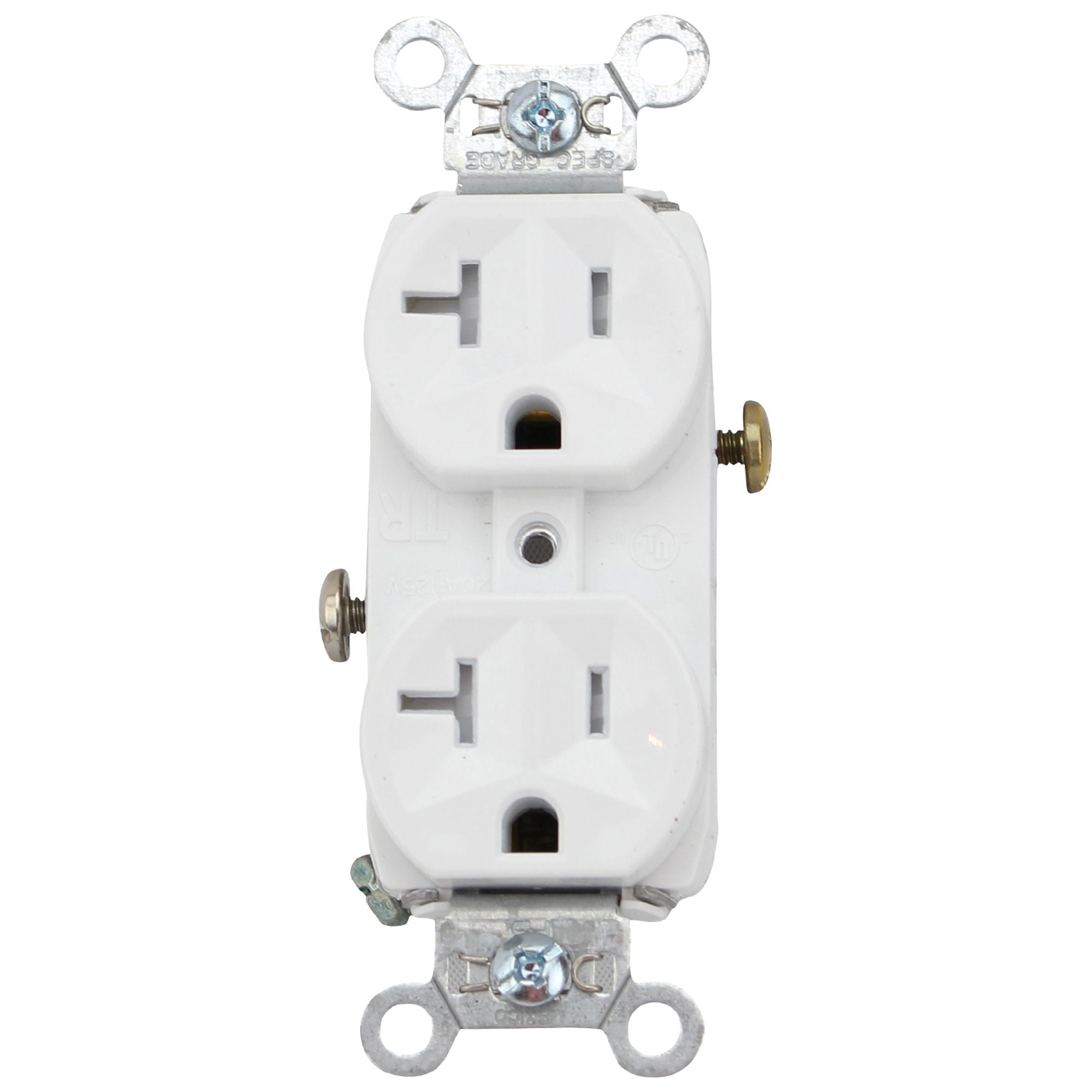 Pass & Seymour TR20-W Tamper Resistant Duplex Receptacle, 20A 125V, 5-20R, White (10 Pack)