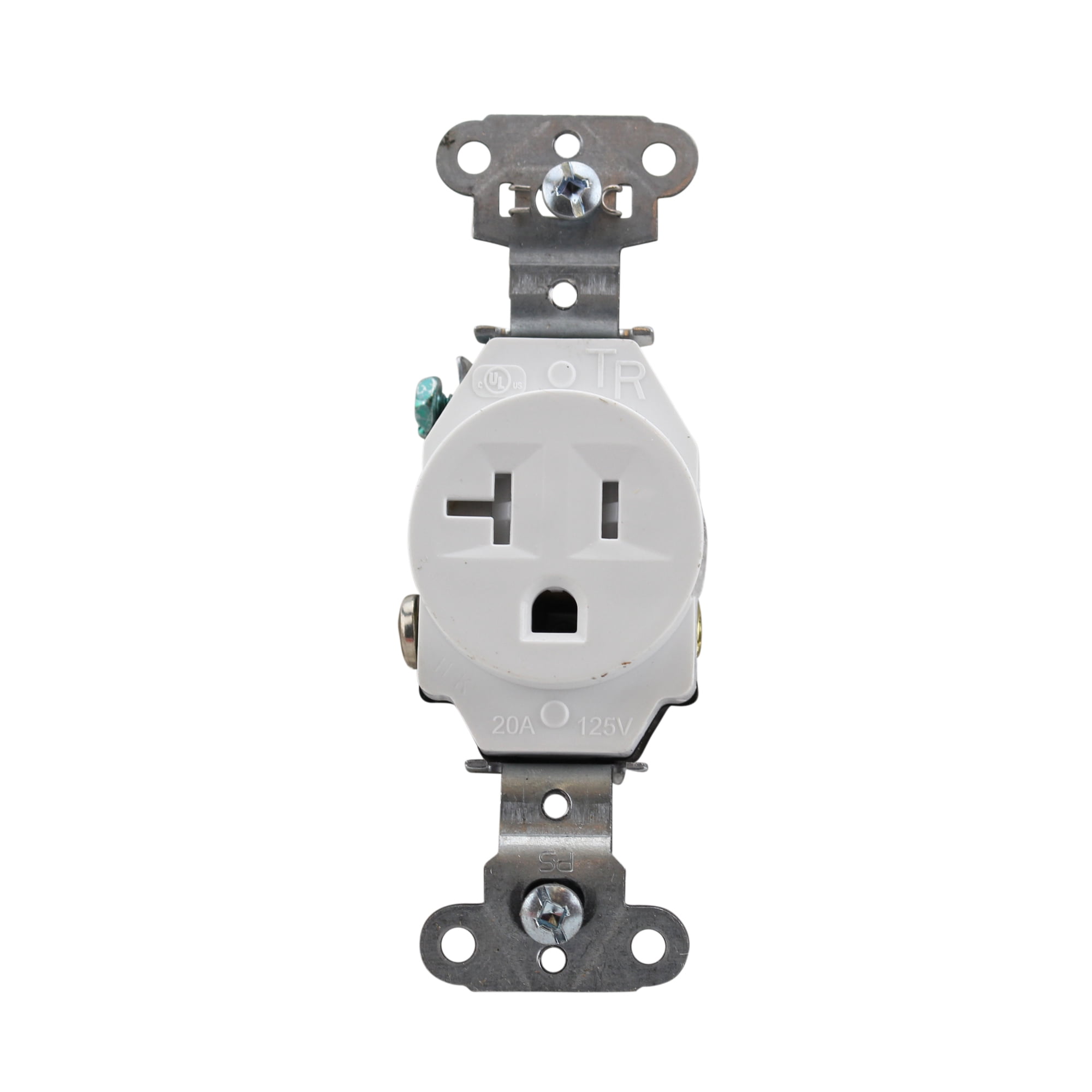 Pass & Seymour TR5351-W Tamper-Resistant Construction Single Receptacle 20A 125V, White (10 Pack)