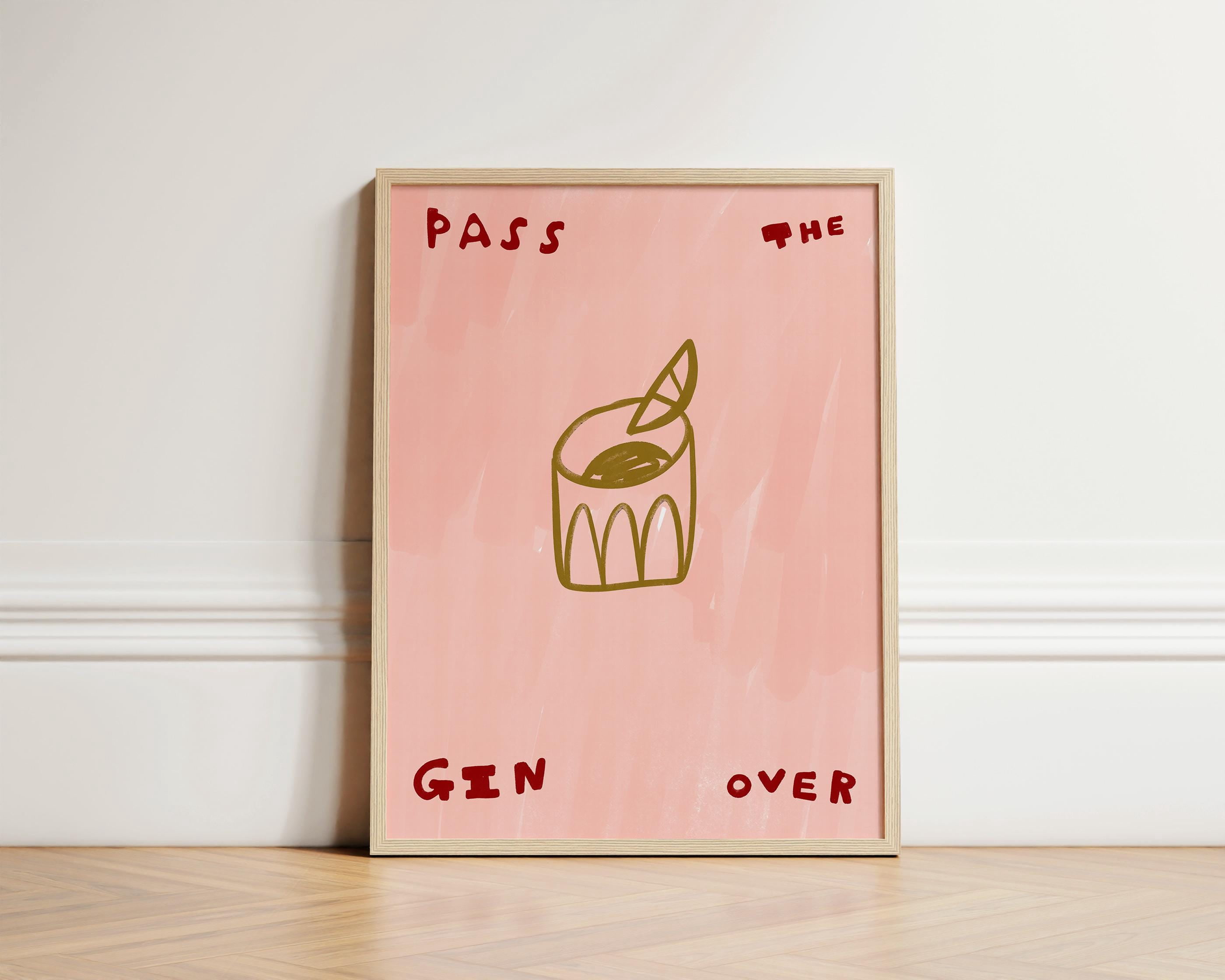 Pass Print Pass The Gin Drinks Kitchen Bar Cart Transportation Nursery Poster ...
