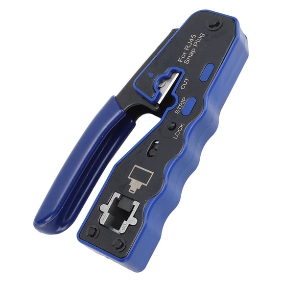 Pass Through Ethernet Crimp Tool Kit with Wire Stripper, Cutter, 50 RJ45 Connectors & Protectors for Cat5 Cat5e Cat6 Cable