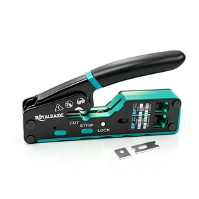 Pass Through RJ45 All-In-One Modular Ethernet Crimping Tool Cat5 Cat6 Crimping Tool for Shielded and Unshielded Connectors