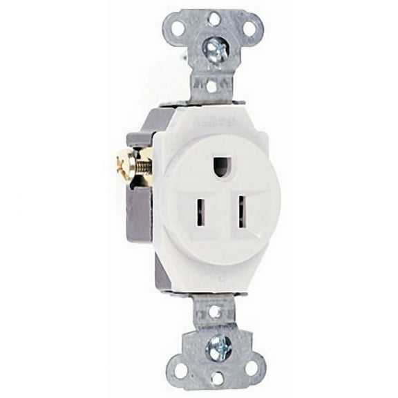 New Pass & Seymour White Specification Grade Receptacle Single Outlet 15A 5251-W