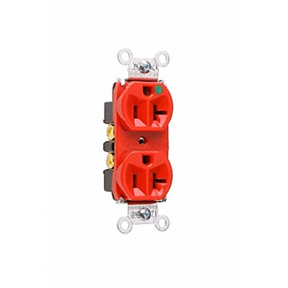 Pass and Seymour 8300-HRED Red Heavy-Duty Hospital Grade Receptacle Duplex Outlet 20A 125V