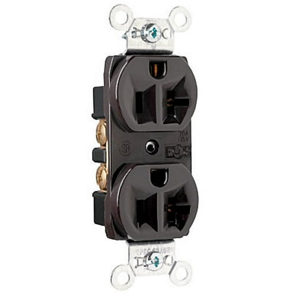 Pass & Seymour Legrand CRB5362 Duplex Receptacle, 20A 125V, Commercial Specification Grade Outlet, Back & Side Wired, Brown (1 Count)