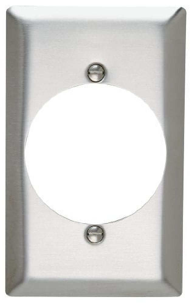 Pass and Seymour SL724 Magnetic Stainless Steel Single Gang Power Receptacle Wall Plate