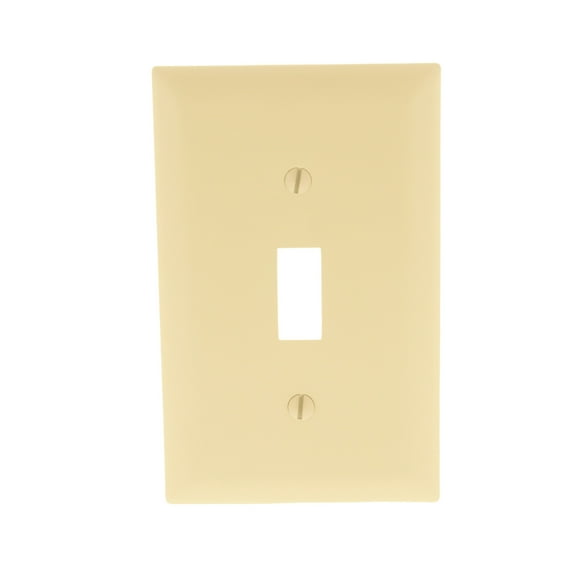 Pass & Seymour Legrand TP1-I 1-Gang Toggle Switch Wall Plate, Unbreakable Nylon Cover, Trademaster Size, Ivory