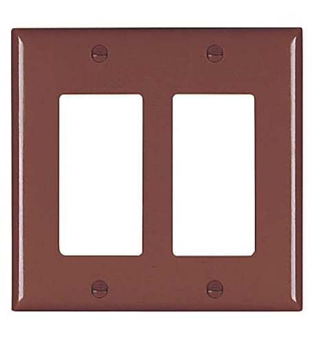 Brown 2-Gang Mid-Size Nylon Wall Plate