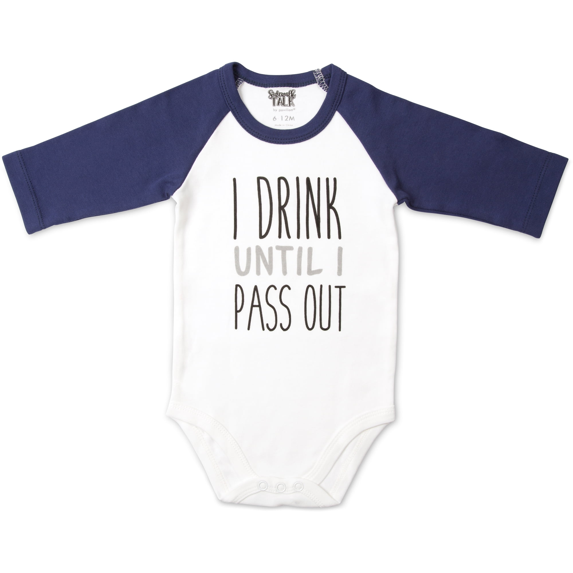Pavilion Gift Company - Pass out - 12-24 Months 3/4 Length Navy Sleeve Onesie