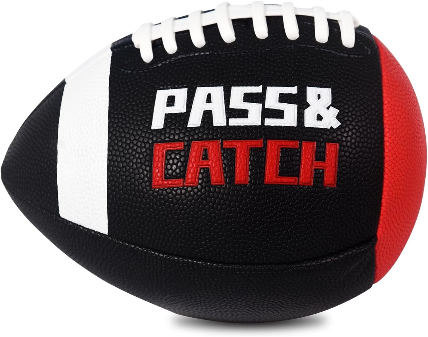 PassCatch Training Football, Peewee Size(Ages 3-9) Kids/Youth (Ages 7-13) Official Size(Ages 13+), Fatherless Bounce Back Leather Football Improving Enhance Solo Passing Catching Skills(Deflated)