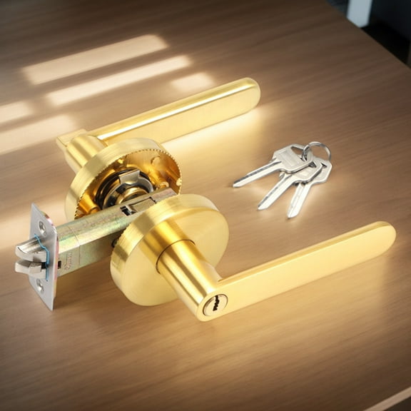 Passage Door Knobs Modern Golden Interior Door Knobs Scratch-Resistant Replacement Parts for Home Residential Company Hotel Restaurant adorable