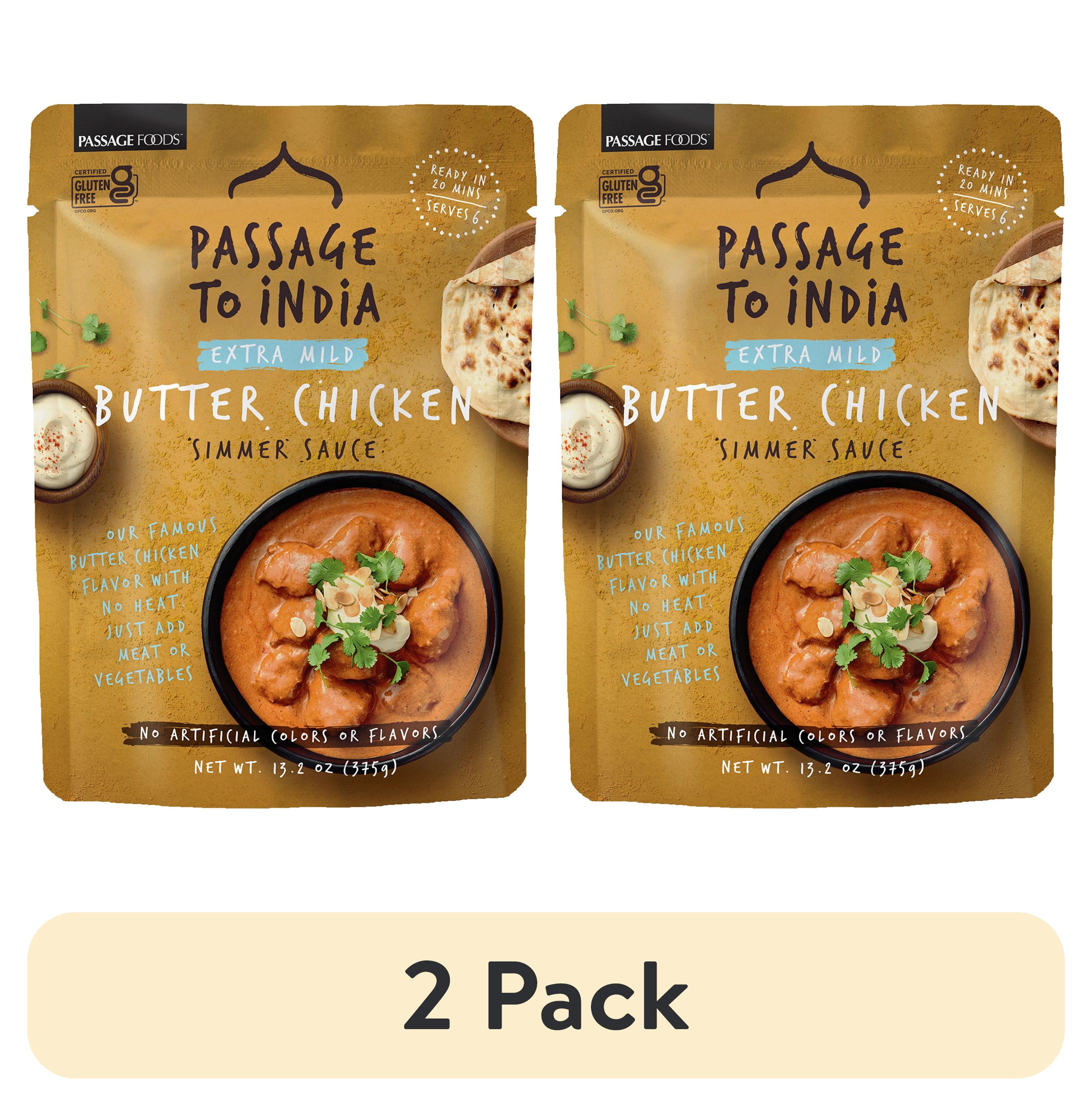 (2 pack) Passage Foods Passage to India Extra Mild Butter Chicken, 13.2