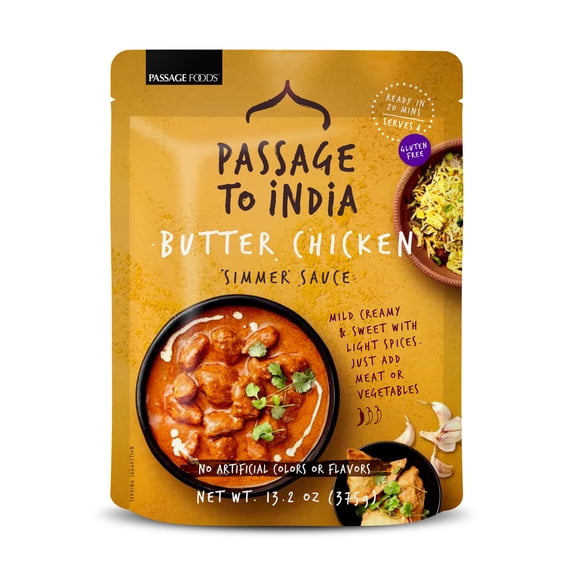 Passage Foods - Sauce Simmer Butter Chicken - 13.2 Oz, Case of 6