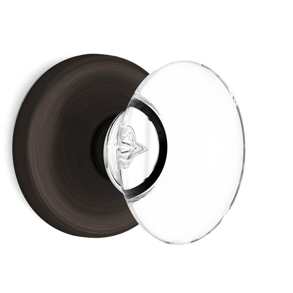 Passage Oval Egg Crystal Door Knobs Venetian Bronze Round Rosette