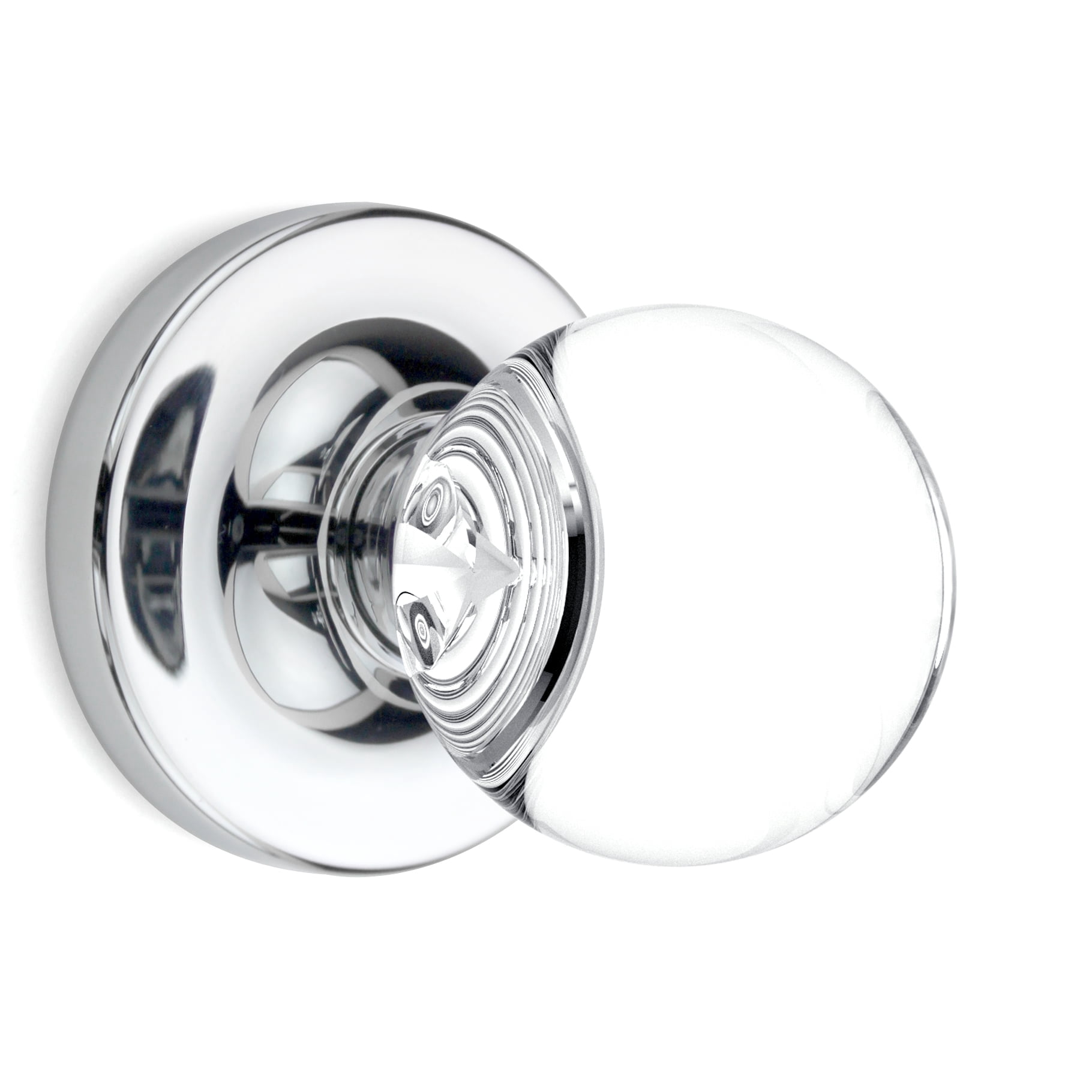 Passage Round Ball Crystal Door Knobs Polished Chrome Round Rosette