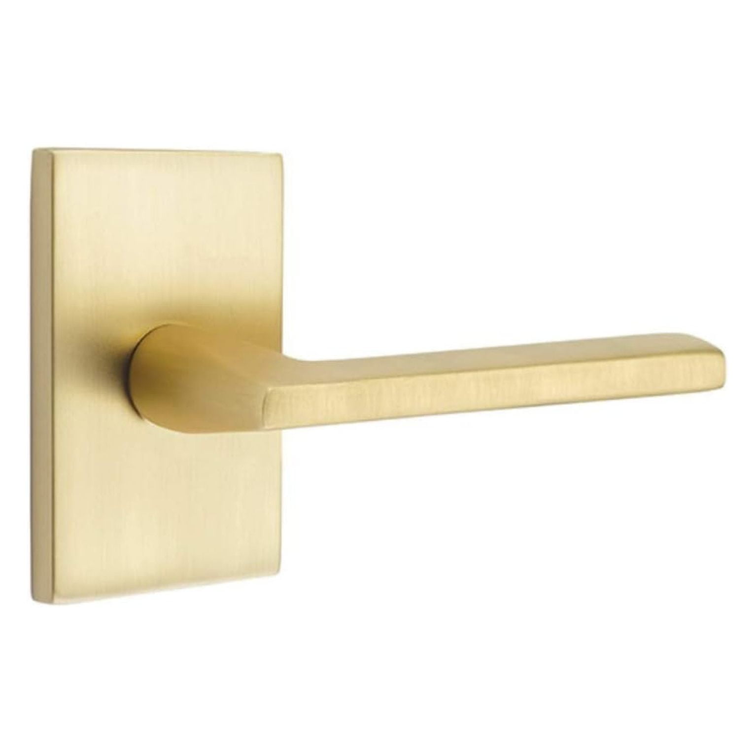 Emtek Passage Door Lever Set - Helios Lever, Square Rosette, Right Hand, Polished Chrome