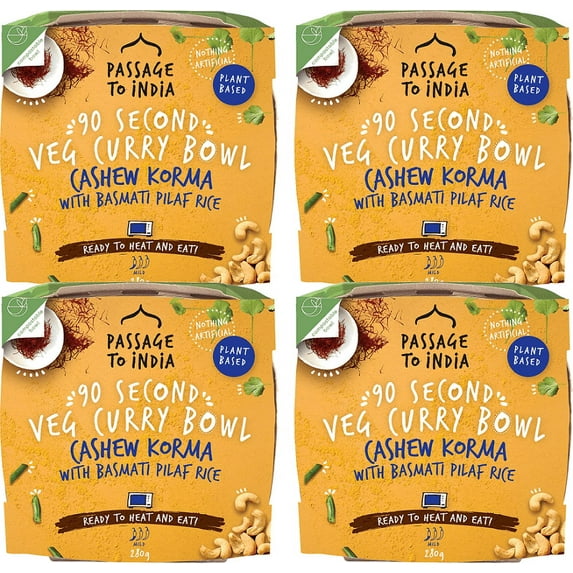 Passage To India Cashew Korma Veg Curry Bowl, 4-Pack 9.9 oz. Package