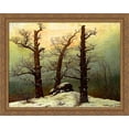 thumbnail image 1 of Passage grave in the snow 36x28 Large Gold Ornate Wood Framed Canvas Art by Caspar David Friedrich, 1 of 2