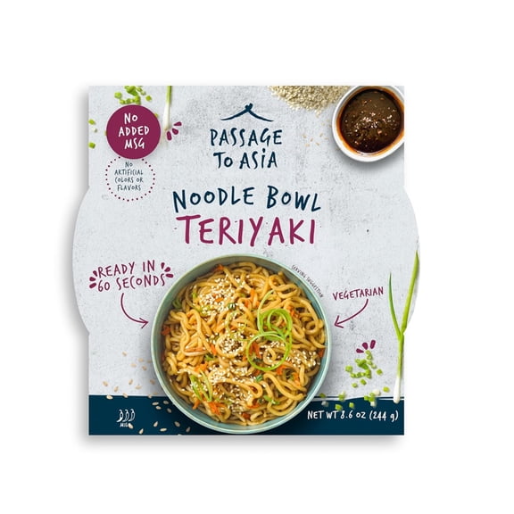 Passage to Asia Teriyaki Noodle Bowl, 8.6 oz, Shelf Stable