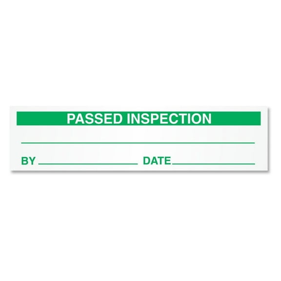 Passed Inspection Write-On Label | 2" x 0.5" Vinyl, Pack of 160, Made in USA