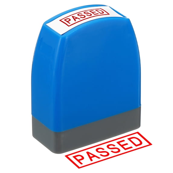 Passed Stamp Self Inking Red Ink Office Stamps Pre Inked Message Stamp Business Stamp Style 1, Blue