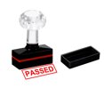 thumbnail image 1 of Uxcell Black Plastic Stamp Self Inking Red Ink Office Stamps Pre Inked Message Stamp 1.8'' x 0.8'' Passed, 1 of 6
