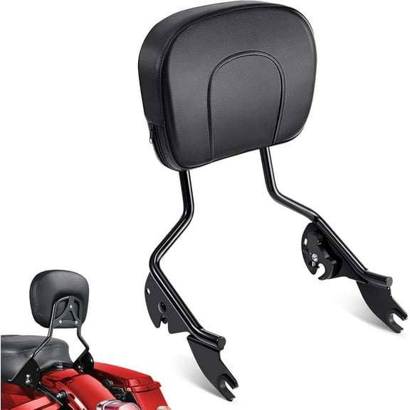 Passenger Backrest Sissy Bar, Quick Release Rear Detachable Sissy Bar Backrest Compatible with Harley Davidson Street Glide Road King Electra Glide Road Glide 2009-2024, Black