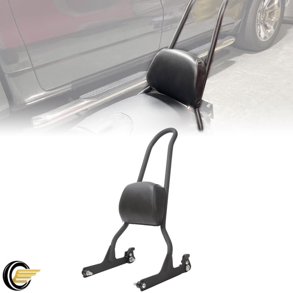 Passenger Backrest Sissy Bar Upright Pad For Harley Fatboy FLSTF Softail 06-17