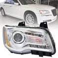 thumbnail image 1 of Passenger For 2011-2014 Chrysler 300 Headlight Chrome Housing Halogen Type Clear, 1 of 7