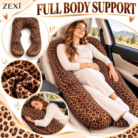 Passenger Princess Pillow, Full Body Support with Soft Velvet Removable Cover, Slow-Recovery Filling, Road Trip Pillow for Adults, U-Shaped Design