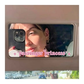 Passenger Princess Sticker, Cute Pink Vinyl Decals for Rearview Mirror, Window Car Mirror Decal