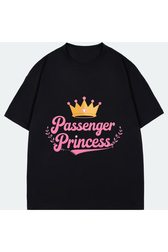 Passenger Princess T Shirt Black Crown And Pink Text Design For Casual Wear