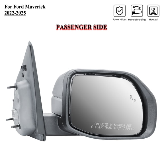 Passenger Right Side Door Mirror Electric Heat With BLIS For 22-25 Ford Maverick
