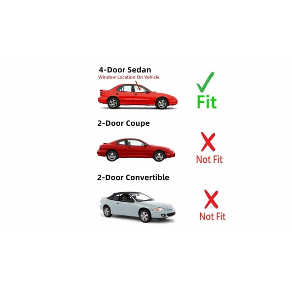 Passenger Right Side Front Door Window Door Glass Compatible with Chevrolet Cavalier 4 Door Sedan 1995-2005 Models / Compatible with Pontiac Sunfire 4 Door Sedan 1995-2002 Models